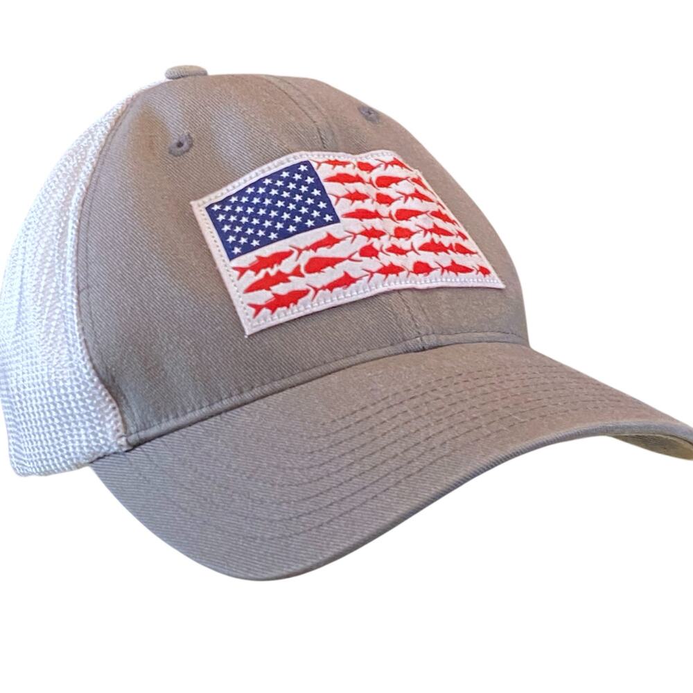 Columbia PFG Fish Flag Mesh Trucker Hat Outdoor Gorpcore Summer Americana July 4